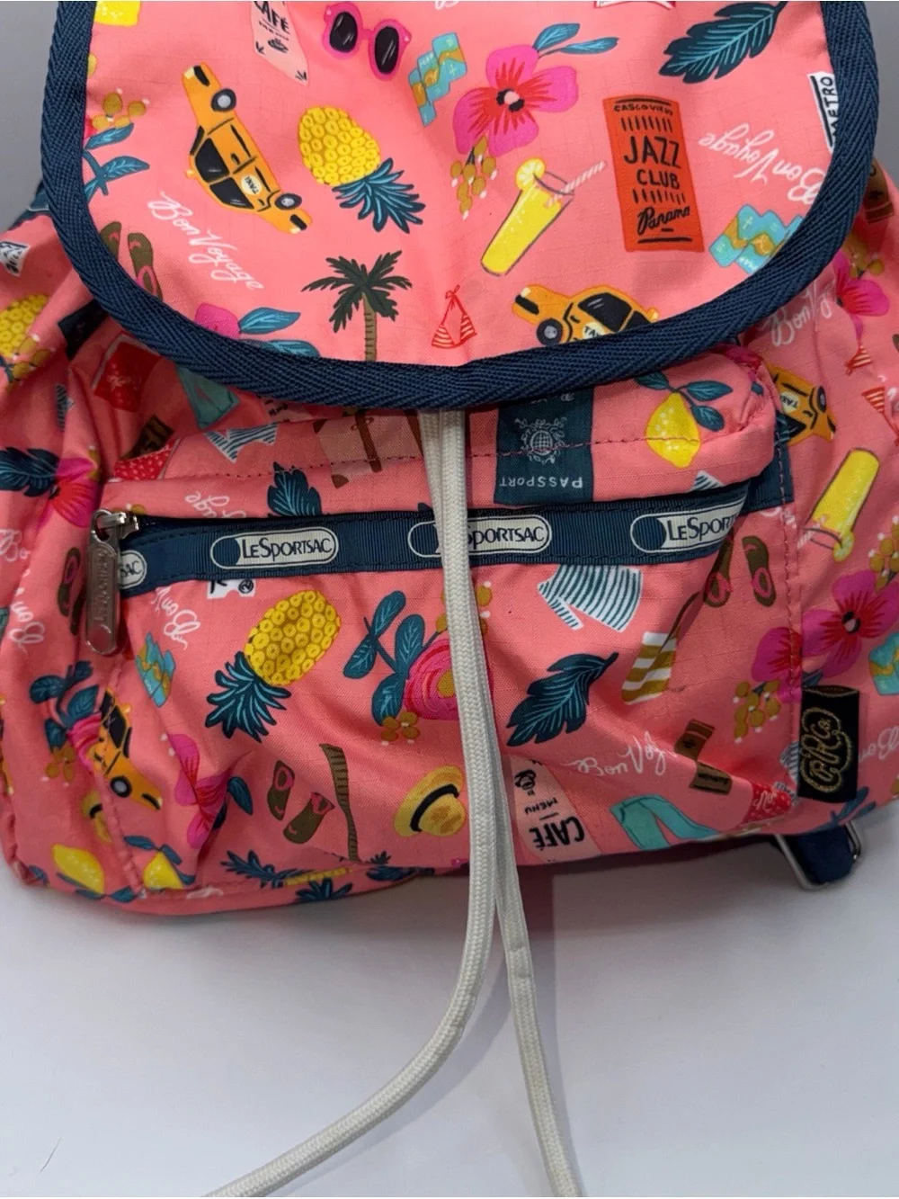 LeSportsac Small Edie Backpack   Pink / Multicolor Bon Voyage Lightweight